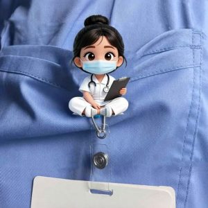Acrylic Nurse Girl ID Card Holder